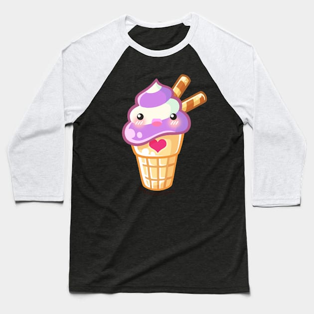 Kawaii Soft Serve Baseball T-Shirt by magsterarts